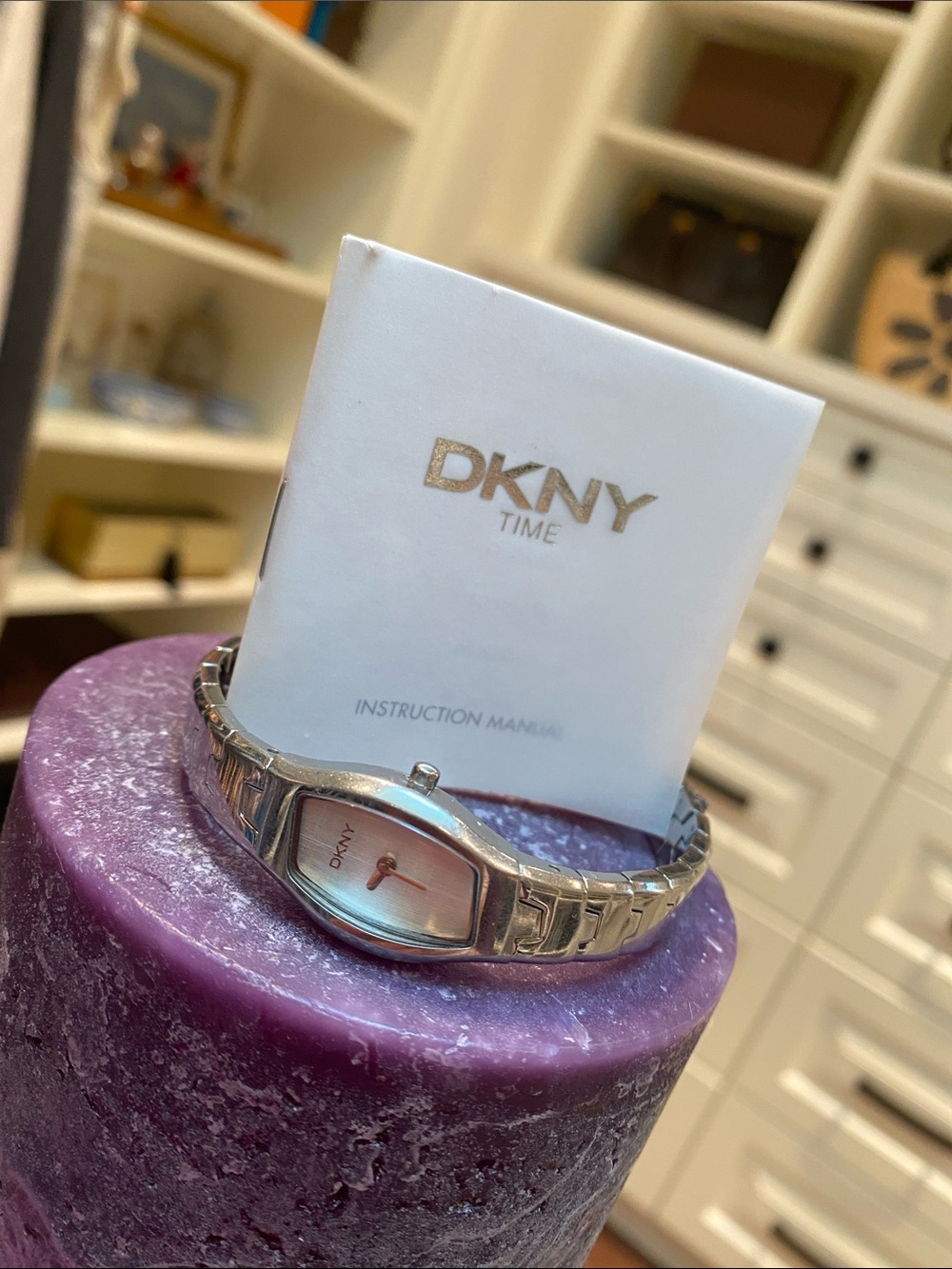 DKNY Silver Bracelet Watch with white Mother-of-Pearl Dial. GUC.